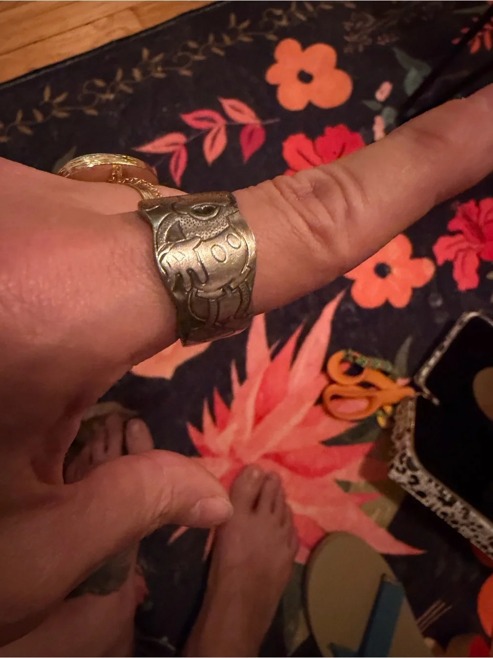 Vintage Mickey Mouse Silver Spoon Ring Size 9